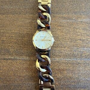 Michael Kors Gold and Brown Link Watch